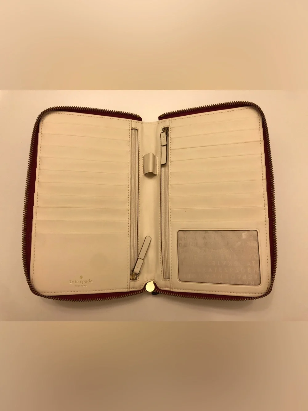 Kate Spade Red Saffiano Leather Continental Wallet